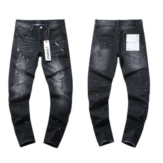 Black Washed Slim Denim Jeans with White Paint Splatter and Distressing